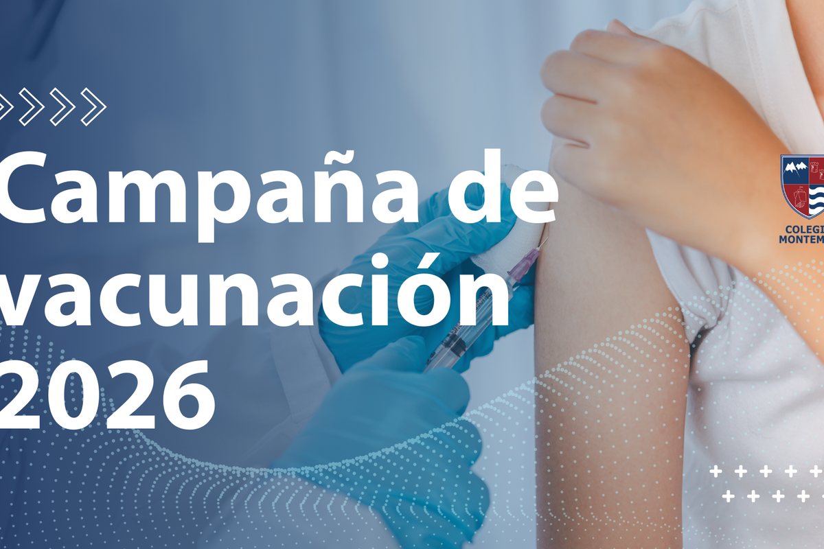 Afiche de la campaña de vacunación contra la influenza 2026 del Colegio Montemar